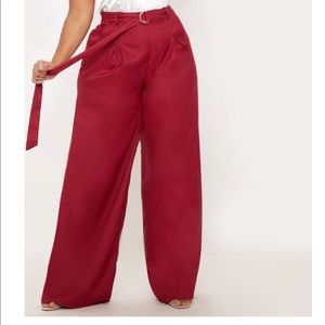 plus burgundy flare pants